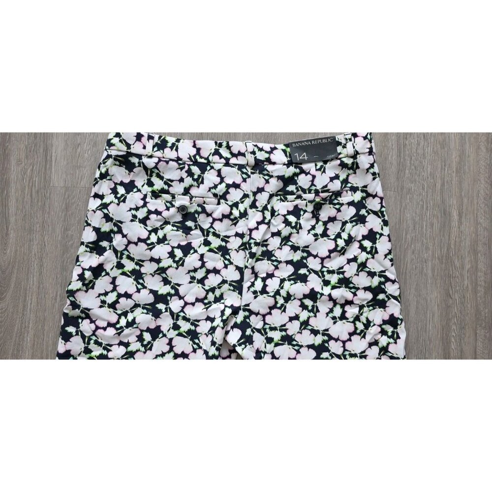 Banana Republic Avery Floral Ankle Pants Women Size 14 Mid Rise Stretch - Picture 12 of 16